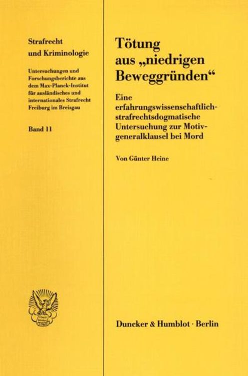 Produktbild: T&ouml;tung aus "niedrigen Beweggr&uuml;nden".