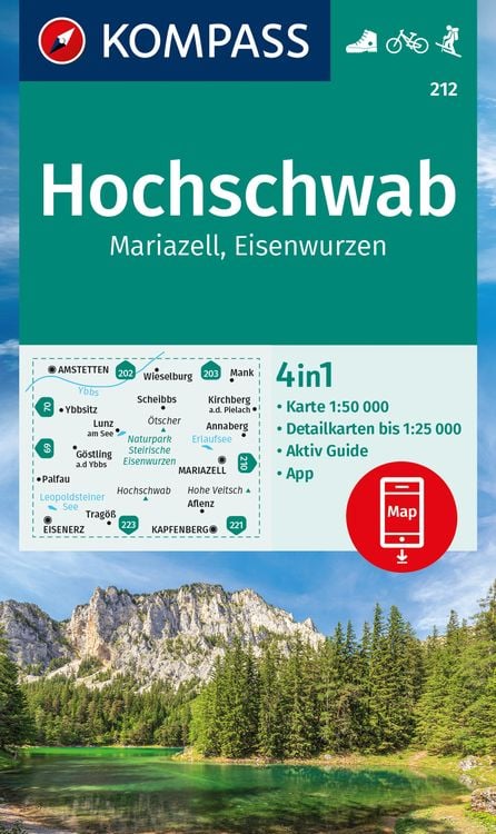 Bild vom Artikel KOMPASS Wanderkarte 212 Hochschwab, Mariazell, Eisenwurzen 1:50.000 vom Autor 
