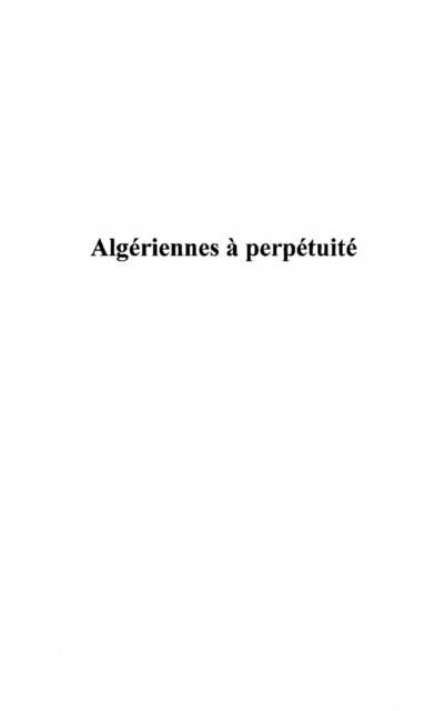 Produktbild: Algeriennes a perpetuite