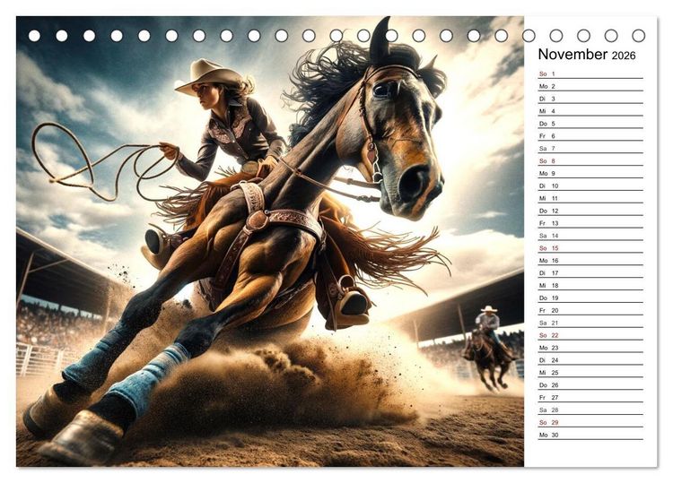 Produktbild: Westernreiten - Jahreszeiten im Sattel (Tischkalender 2026 DIN A5 quer), CALVENDO Monatskalender