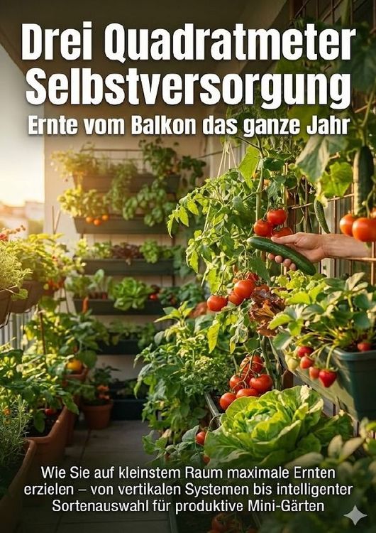 Produktbild: Drei Quadratmeter Selbstversorgung: Ernte vom Balkon das ganze Jahr