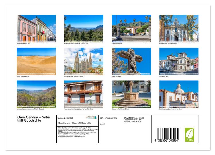 Produktbild: Gran Canaria &ndash; Natur trifft Geschichte (Wandkalender 2026 DIN A4 quer), CALVENDO Monatskalender