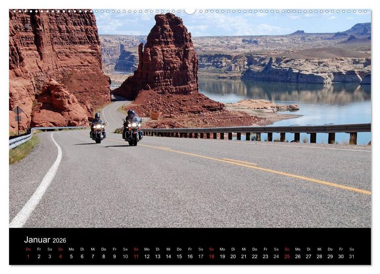 Produktbild: Born to be Wild - Mit der Harley durch den S&uuml;dwesten der USA (Wandkalender 2026 DIN A2 quer), CALVENDO Monatskalender