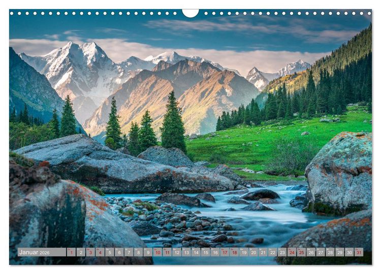 Produktbild: Kirgistan Bergparadies in Zentralasien (Wandkalender 2026 DIN A3 quer), CALVENDO Monatskalender
