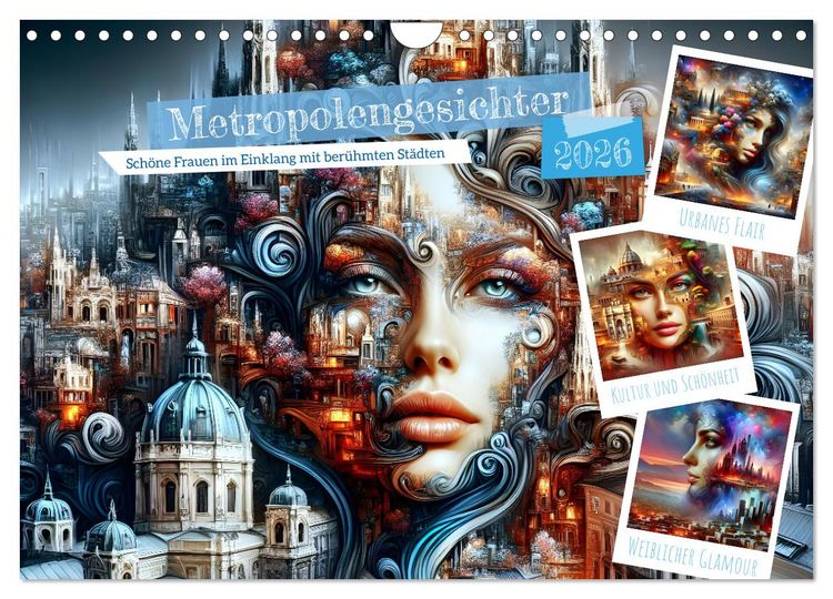 Produktbild: Metropolengesichter (Wandkalender 2026 DIN A4 quer), CALVENDO Monatskalender