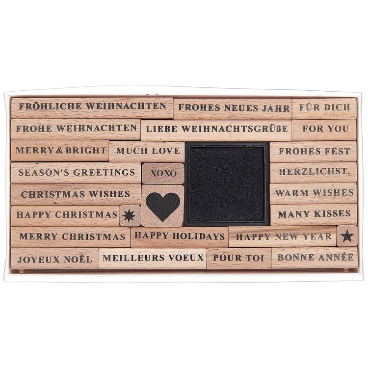 Produktbild: Stempelset Merry Christmas, Serif, 26 Stempel
