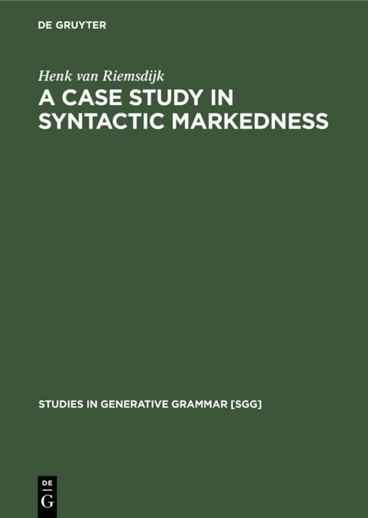 Produktbild: A case study In syntactic markedness