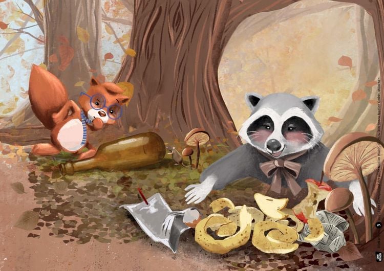 Produktbild: Egon Eichhorn und der wilde M&uuml;ll im Wald. Kamishibai Bildkartenset