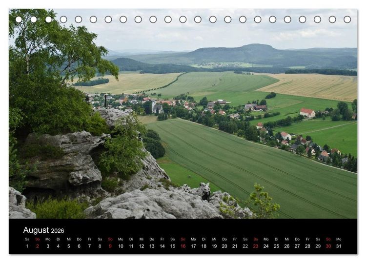 Produktbild: Die s&auml;chsische Schweiz 2026 (Tischkalender 2026 DIN A5 quer), CALVENDO Monatskalender