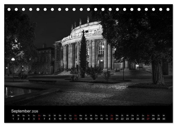 Produktbild: Stuttgart bei Nacht (Tischkalender 2026 DIN A5 quer), CALVENDO Monatskalender