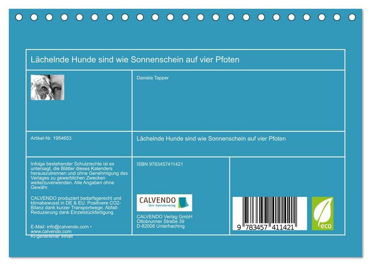 Produktbild: L&auml;chelnde Hunde sind wie Sonnenschein auf vier Pfoten (Tischkalender 2026 DIN A5 quer), CALVENDO Monatskalender