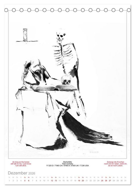 Produktbild: TOTENTANZ HERRENWAHL Haiku Zenga Photo DANCE OF DEATH MEN'S CHOICE (Tischkalender 2026 DIN A5 hoch), CALVENDO Monatskalender