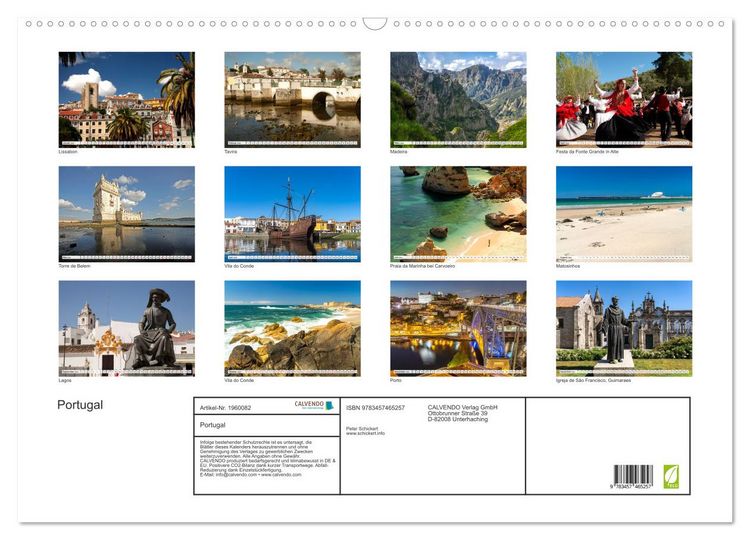 Produktbild: Portugal (Wandkalender 2026 DIN A2 quer), CALVENDO Monatskalender