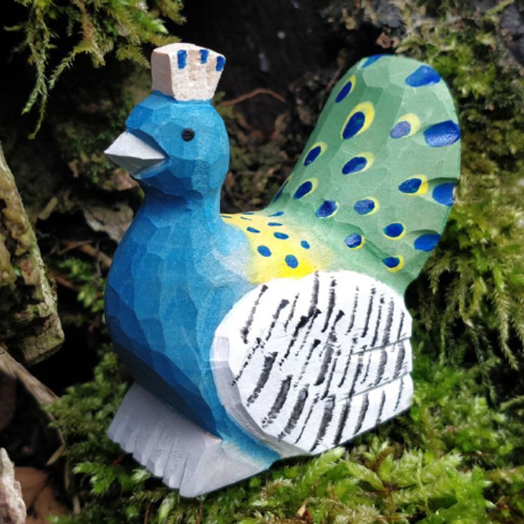 Produktbild: Wudimals A041009 - Pfau, Peacock, handgeschnitzt aus Holz