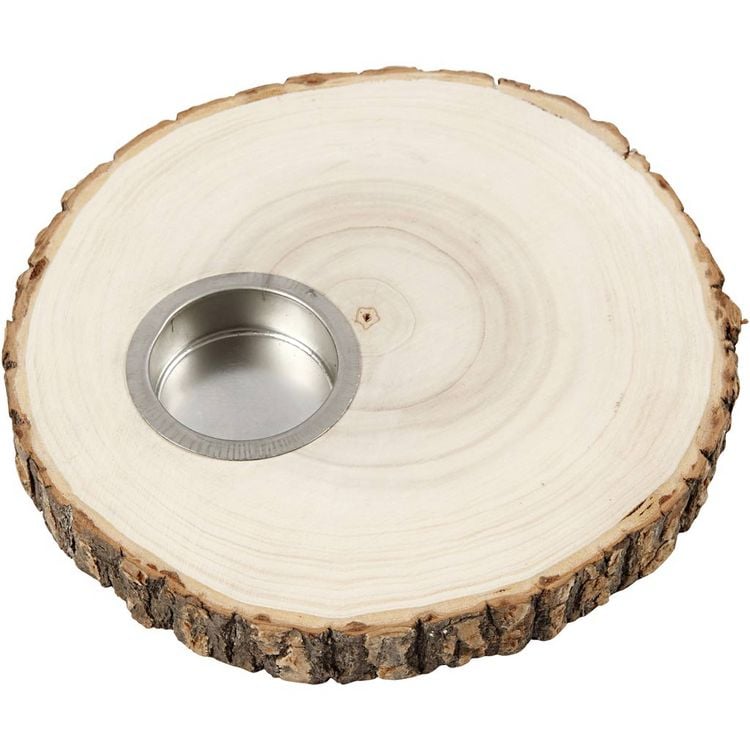 Produktbild: Creativ Company Teelichthalter, Holz, D 14-16 cm, Dicke 19 mm, 1 Stk