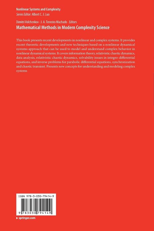 Produktbild: Mathematical Methods in Modern Complexity Science