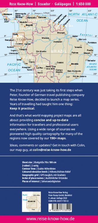 Produktbild: Reise Know-How Landkarte Ecuador, Gal&aacute;pagos (1:650.000 / 1.000.000)