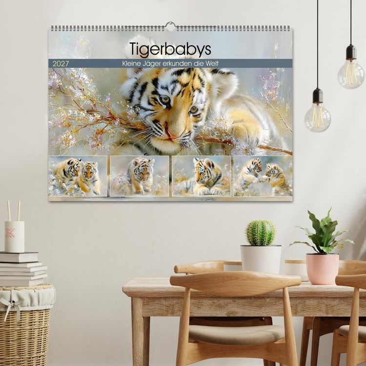 Produktbild: Tigerbabys. Kleine J&auml;ger erkunden die Welt (Wandkalender 2027 DIN A2 quer), CALVENDO Monatskalender