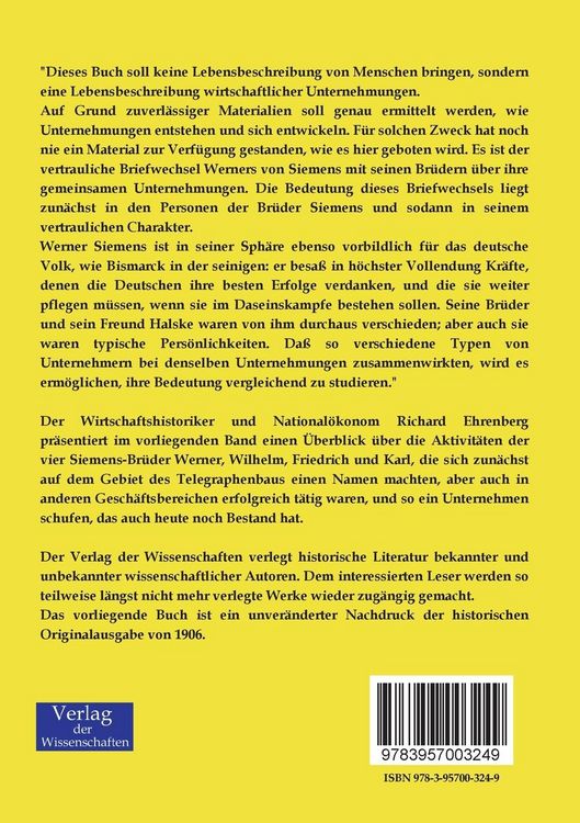 Produktbild: Die Unternehmungen der Br&uuml;der Siemens