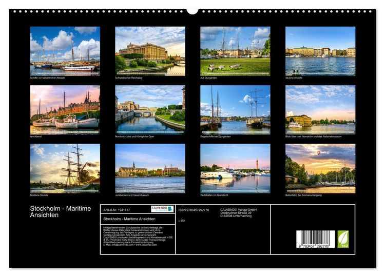 Produktbild: Stockholm - Maritime Ansichten (hochwertiger Premium Wandkalender 2026 DIN A2 quer), Kunstdruck in Hochglanz