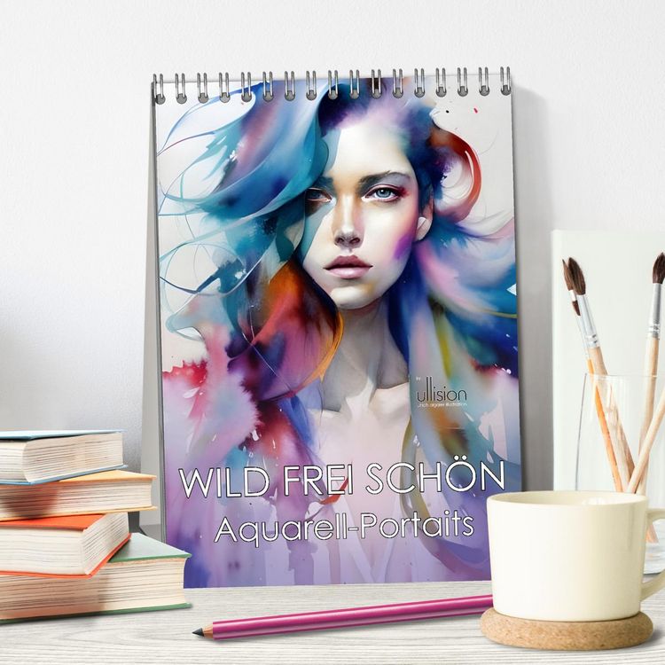 Produktbild: WILD FREI SCH&Ouml;N Aquarell-Portraits (Tischkalender 2026 DIN A5 hoch), CALVENDO Monatskalender