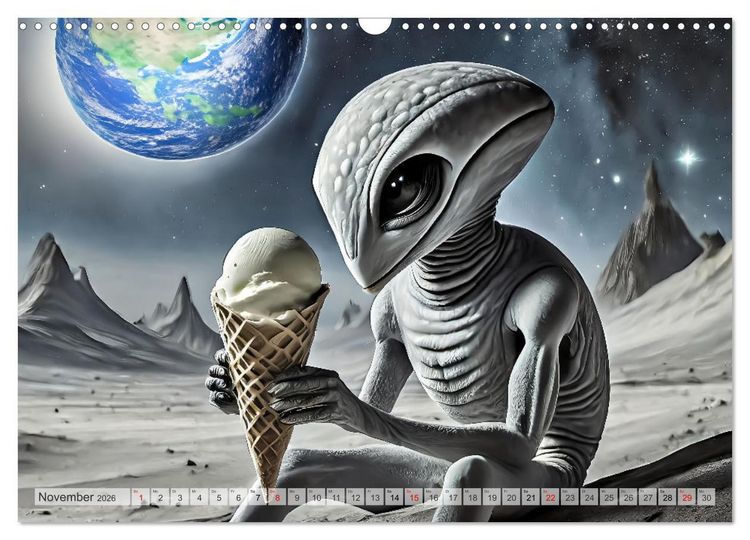 Produktbild: Aliens auf Tour (Wandkalender 2026 DIN A3 quer), CALVENDO Monatskalender
