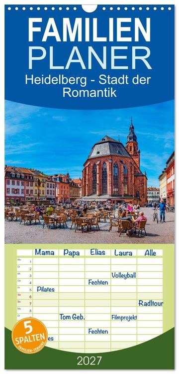 Produktbild: Familienplaner 2027 - Heidelberg - Stadt der Romantik mit 5 Spalten (Wandkalender, 21 x 45 cm) CALVENDO