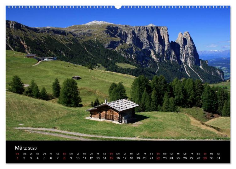 Produktbild: Alpe di Siusi - Seiser Alm (hochwertiger Premium Wandkalender 2026 DIN A2 quer), Kunstdruck in Hochglanz
