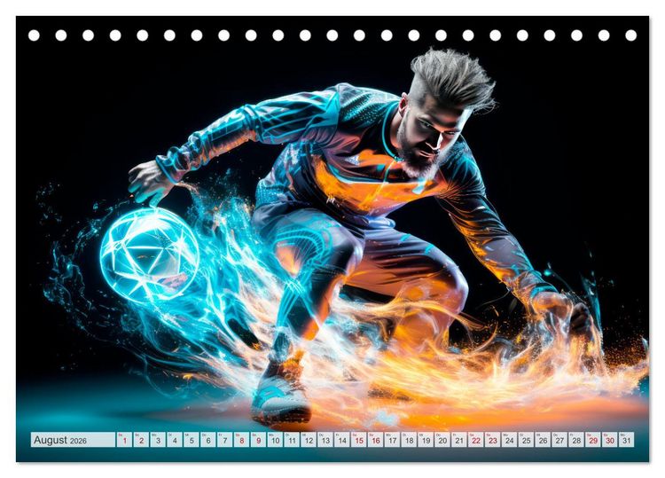 Produktbild: FU&szlig;BALLFIEBER Dynamische Szenen (Tischkalender 2026 DIN A5 quer), CALVENDO Monatskalender