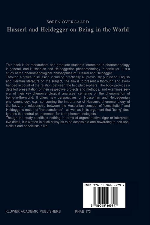 Produktbild: Husserl and Heidegger on Being in the World