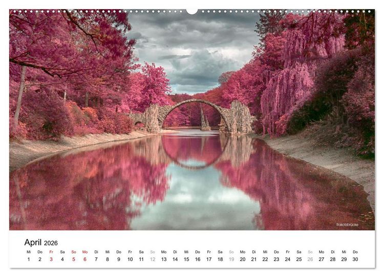Produktbild: Die Lausitz durch den Infrarotfilter (hochwertiger Premium Wandkalender 2026 DIN A2 quer), Kunstdruck in Hochglanz