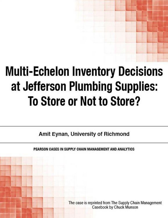 Produktbild: Multi-Echelon Inventory Decisions at Jefferson Plumbing Supplies