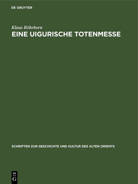 Produktbild: Eine uigurische Totenmesse