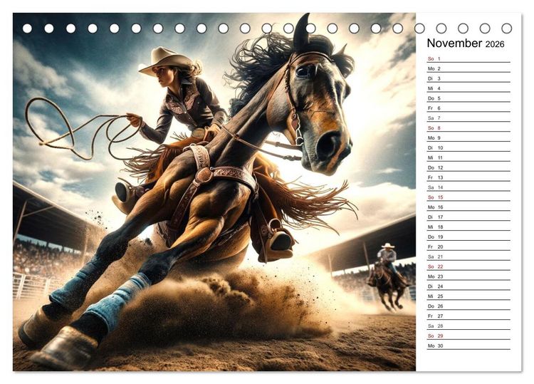 Produktbild: Westernreiten - Jahreszeiten im Sattel (Tischkalender 2026 DIN A5 quer), CALVENDO Monatskalender