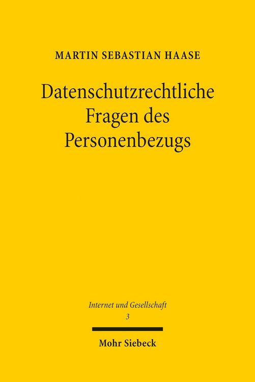 Produktbild: Datenschutzrechtliche Fragen des Personenbezugs