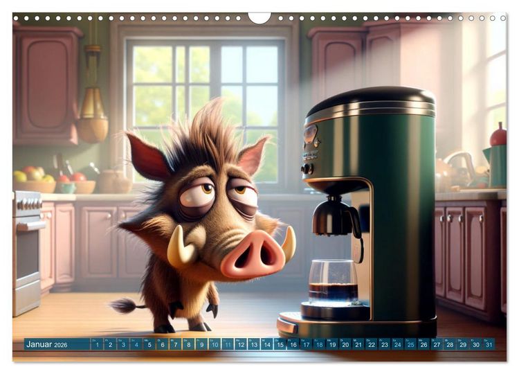 Produktbild: Morgenmuffel: 12 Monate auf der Suche nach dem Kaffee (Wandkalender 2026 DIN A3 quer), CALVENDO Monatskalender