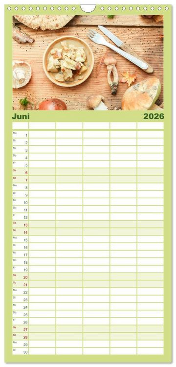 Produktbild: Familienplaner 2026 - K&ouml;stliche Waldpilze mit 5 Spalten (Wandkalender, 21 x 45 cm) CALVENDO