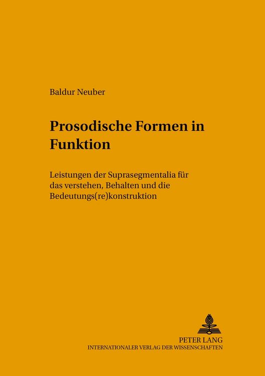Produktbild: Prosodische Formen in Funktion