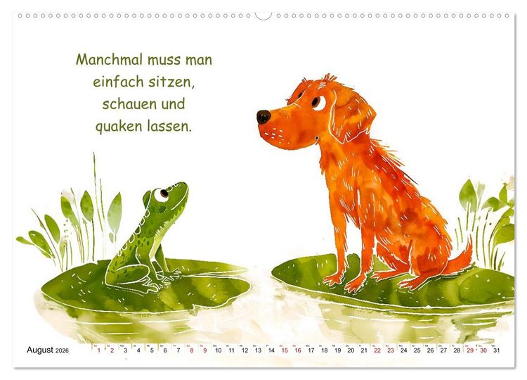 Produktbild: Vier Pfoten, viele Spr&uuml;che - Lustige Weisheiten mit Hund (Wandkalender 2026 DIN A2 quer), CALVENDO Monatskalender