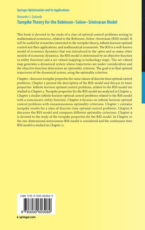 Produktbild: Turnpike Theory for the Robinson&ndash;Solow&ndash;Srinivasan Model