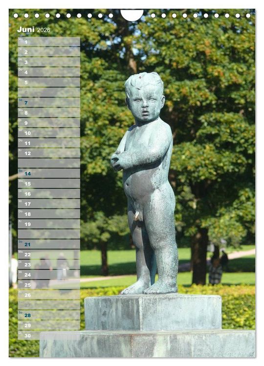 Produktbild: Skulpturen im Vigeland-Park Oslo (Wandkalender 2026 DIN A4 hoch), CALVENDO Monatskalender