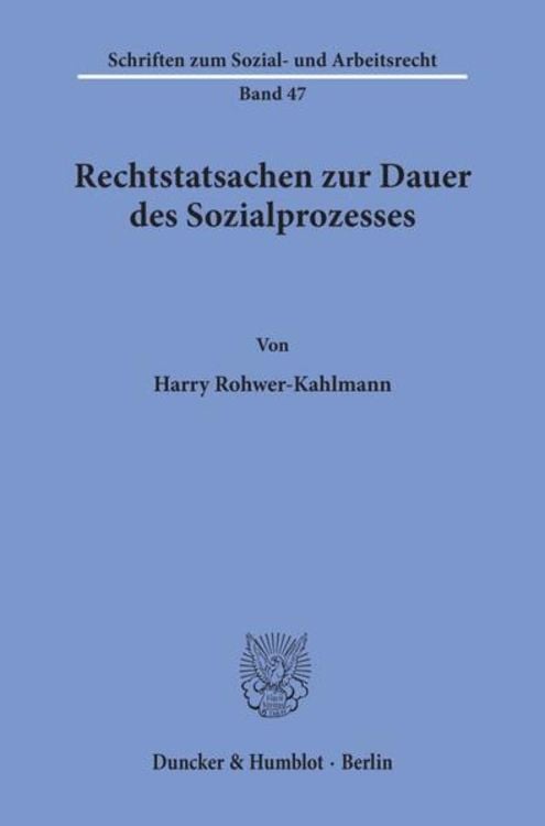 Produktbild: Rechtstatsachen zur Dauer des Sozialprozesses.