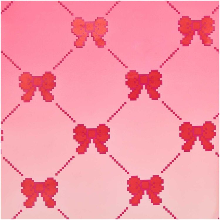 Produktbild: Geschenkpapier Pixel Schleifen, Neon Pink,