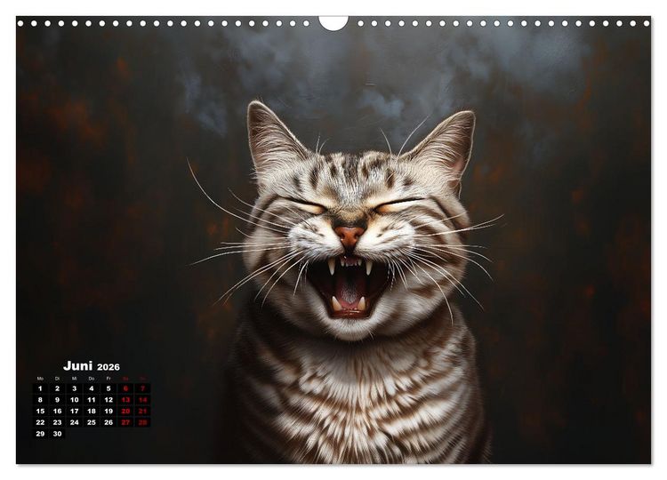 Produktbild: Auch Katzen lachen gern (Wandkalender 2026 DIN A3 quer), CALVENDO Monatskalender