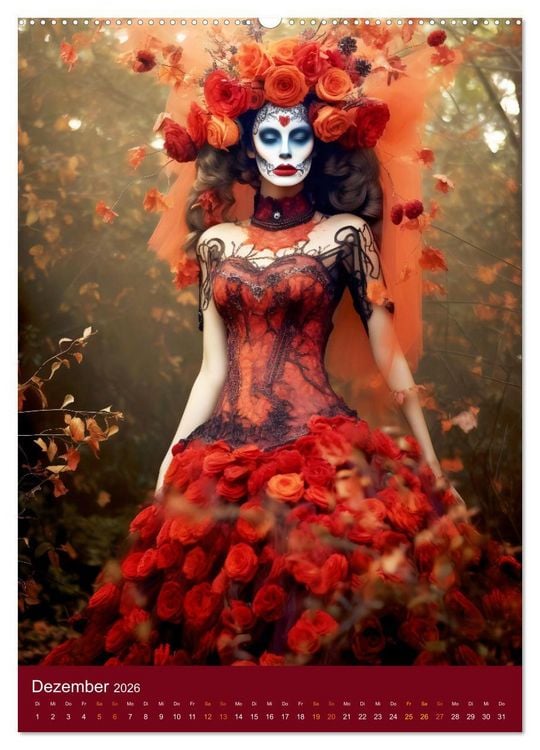 Produktbild: Dia de Muertos Kreative Portr&auml;ts in Festanlehnung (Wandkalender 2026 DIN A2 hoch), CALVENDO Monatskalender