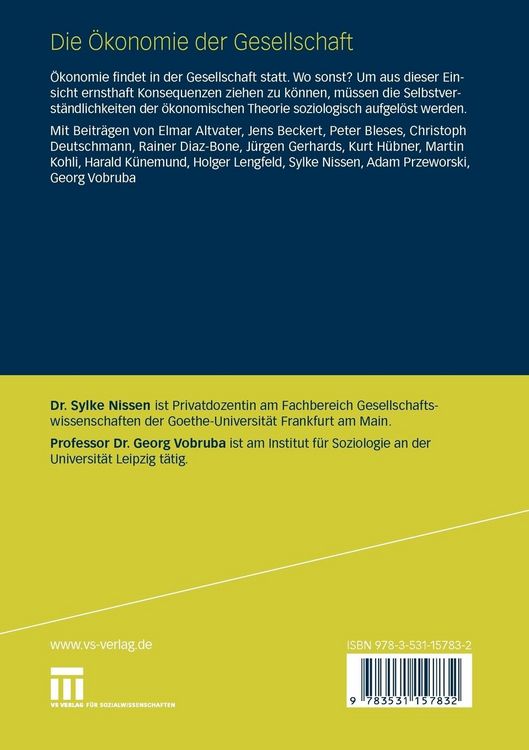 Produktbild: Die &Ouml;konomie der Gesellschaft