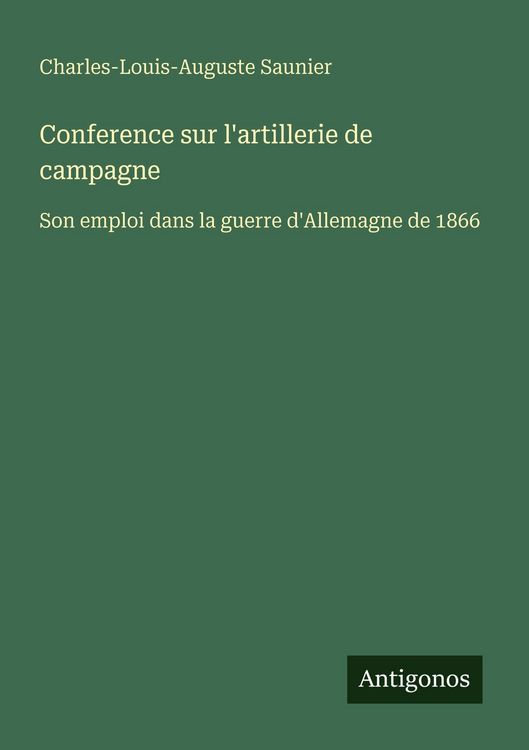 Produktbild: Conference sur l'artillerie de campagne
