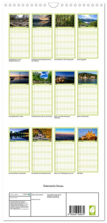 Produktbild: Familienplaner 2026 - &Ouml;sterreichs Donau mit 5 Spalten (Wandkalender, 21 x 45 cm) CALVENDO