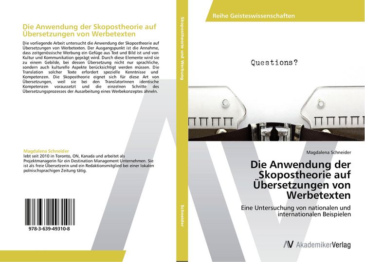Produktbild: Die Anwendung der Skopostheorie auf &Uuml;bersetzungen von Werbetexten