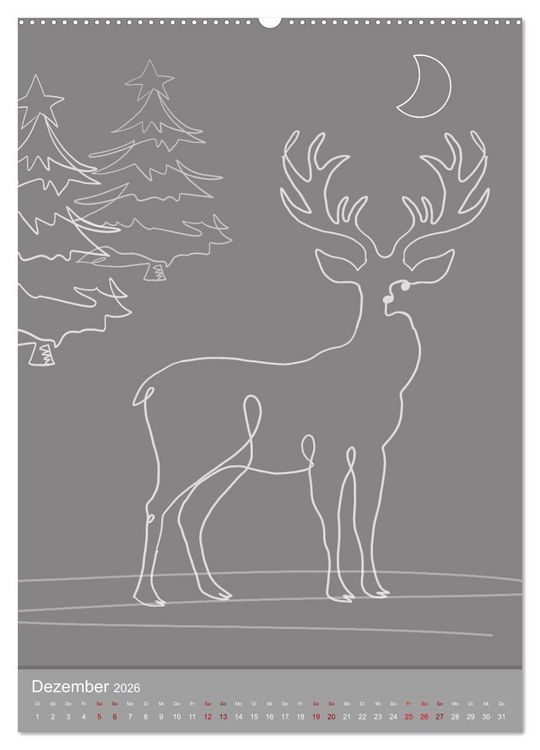 Produktbild: Line-Art Variationen (Wandkalender 2026 DIN A2 hoch), CALVENDO Monatskalender